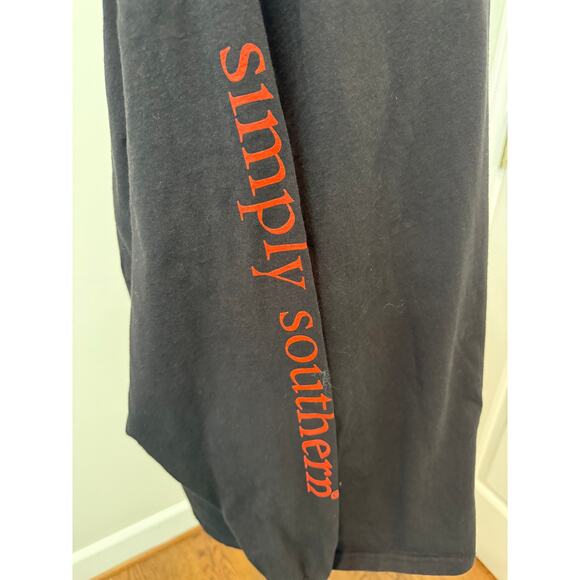 Simply Southern long-sleeve tee w/ gold glitter and white marble-look garaphic - Picture 3 of 6